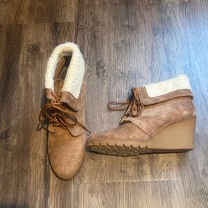 Nautical Wedge Ankle Boots Size 10